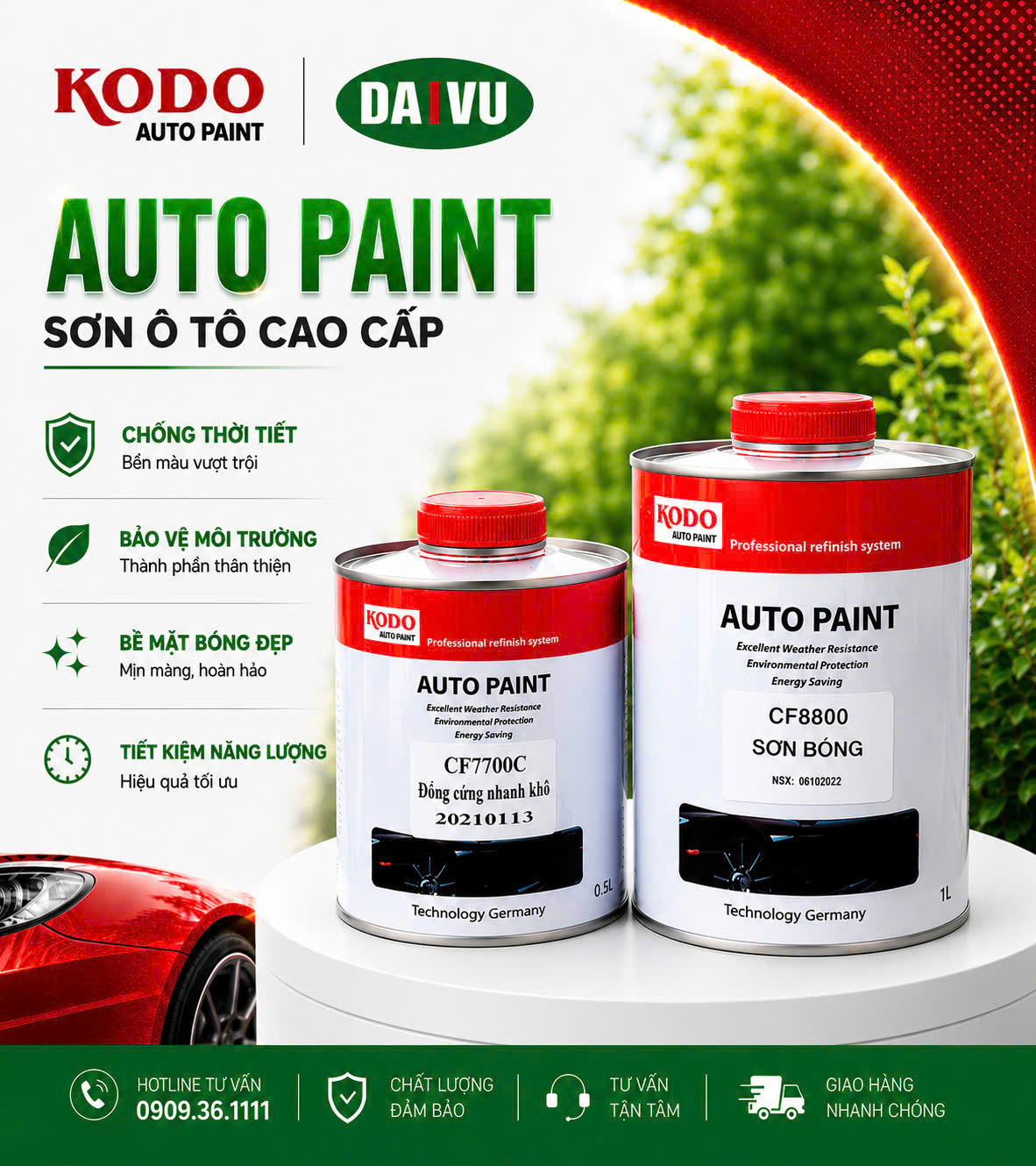 Dầu bóng và đông cứng tiêu chuẩn KODO (Tỉ lệ 2:1)