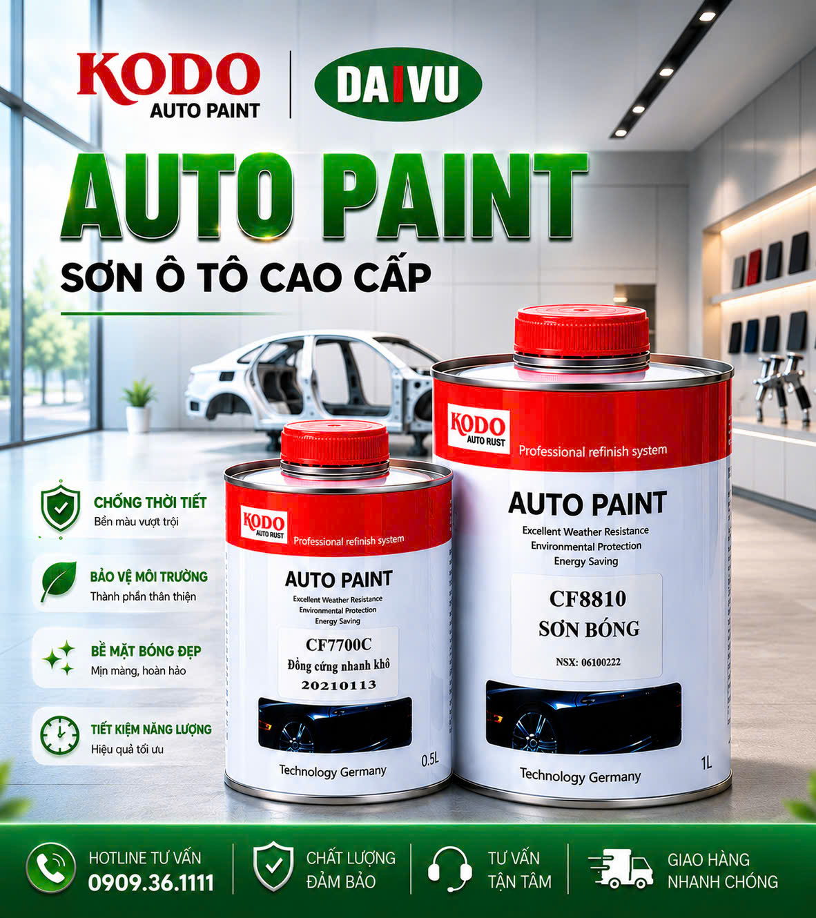 Dầu bóng và đông cứng tiêu chuẩn KODO (Tỉ lệ 2:1)