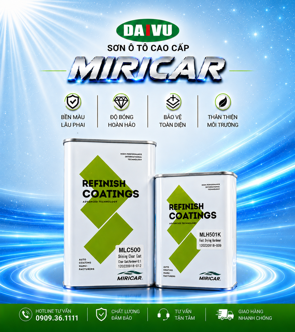 Dầu bóng và đông cứng tiêu chuẩn MIRICAR (Tỉ lệ 2:1)