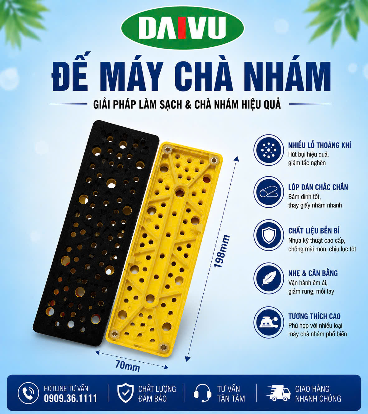Đế máy chà nhám chữ nhật (70x198mm)
