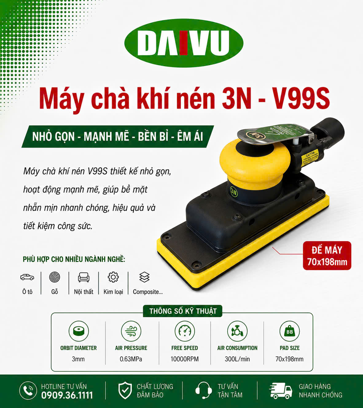 Máy chà nhám 3N V99S(70*198mm)