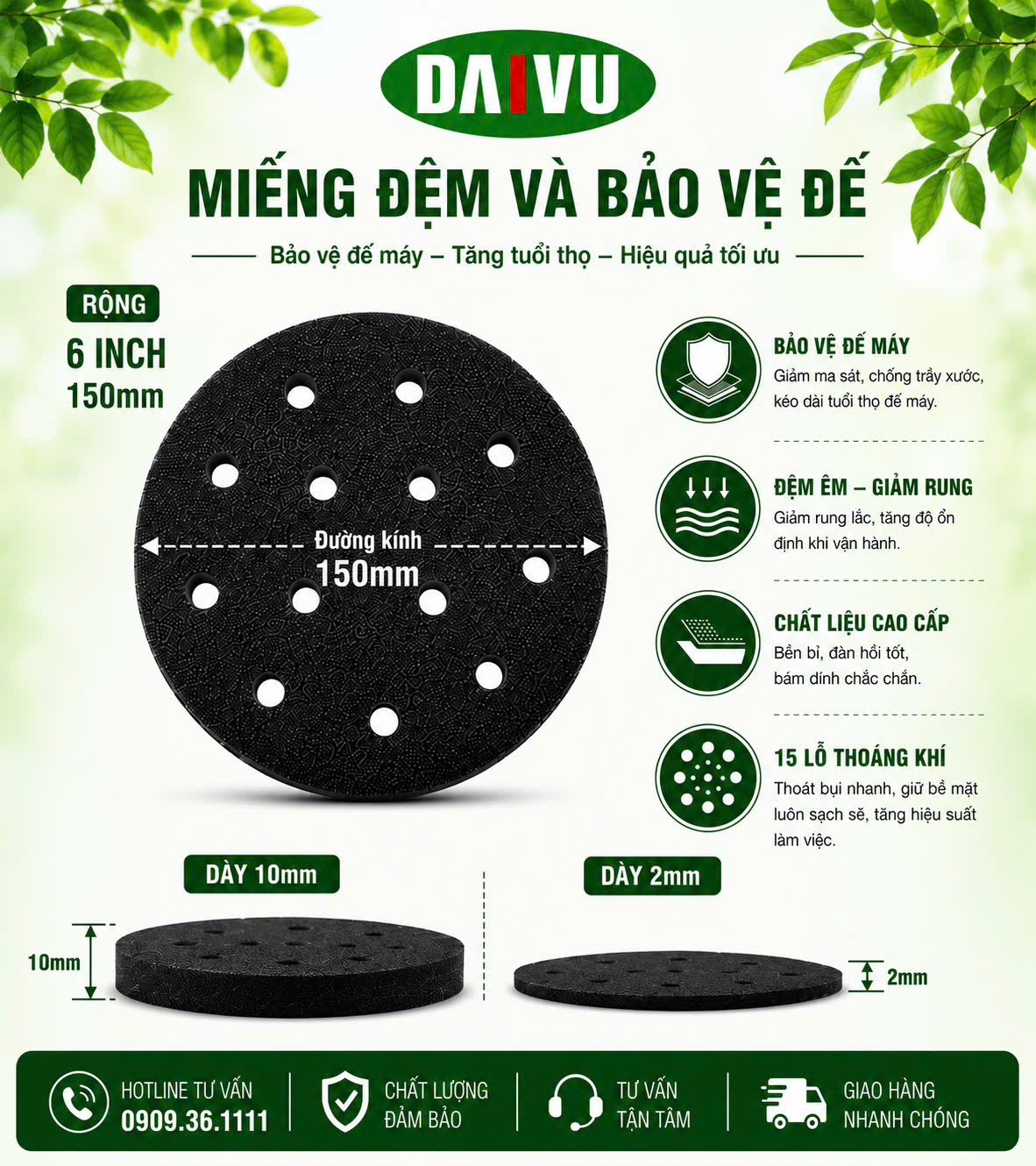 Miếng đệm và bảo vệ đế máy chà 