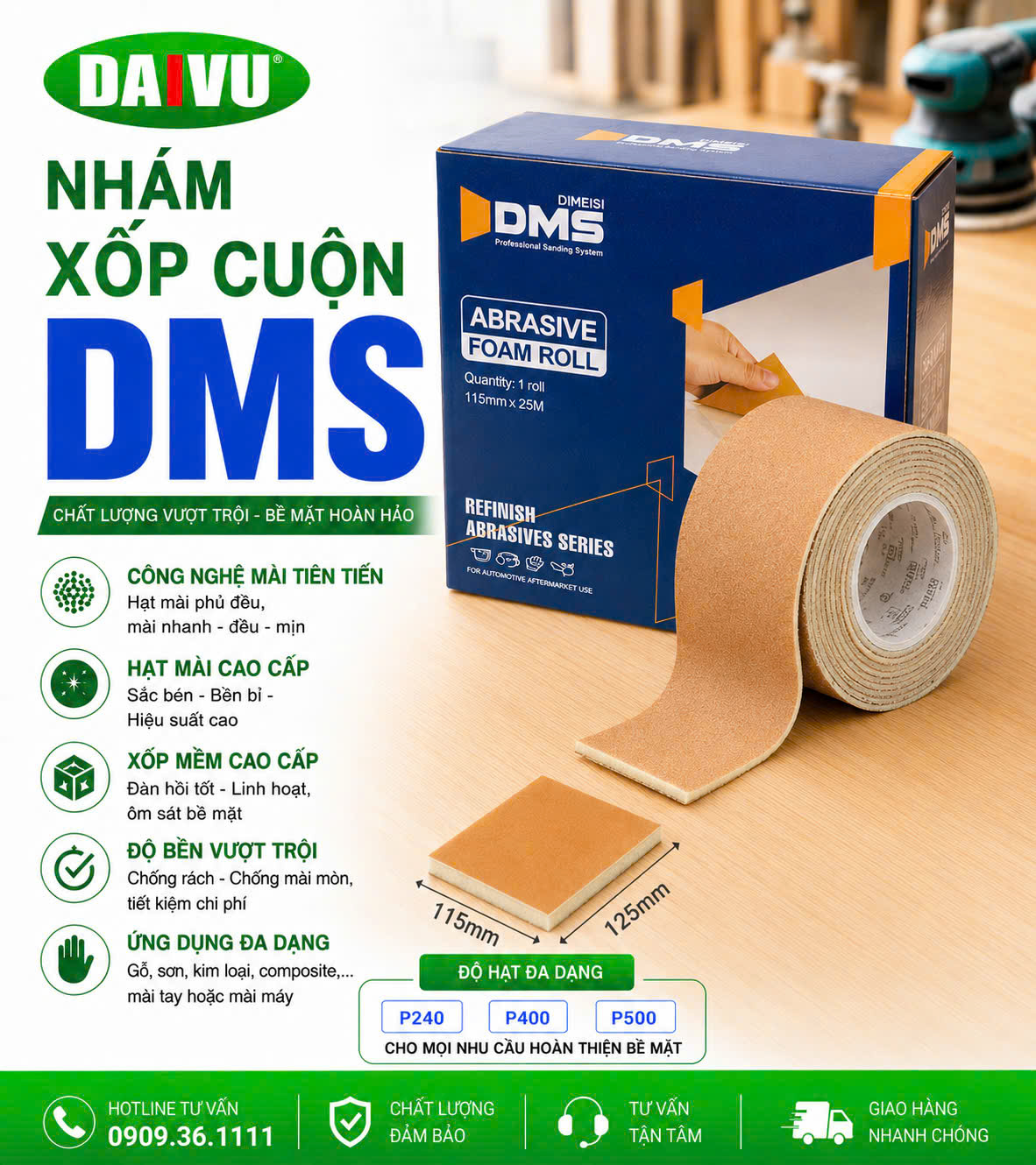 Nháp xốp cuộn DMS 