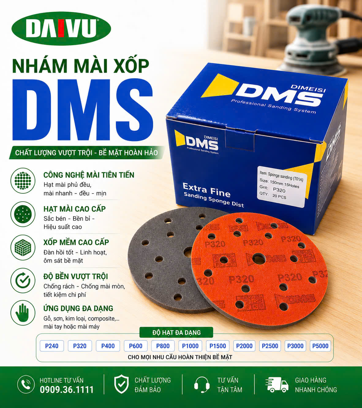 Nháp xốp tròn DMS (15 lỗ - 4mm