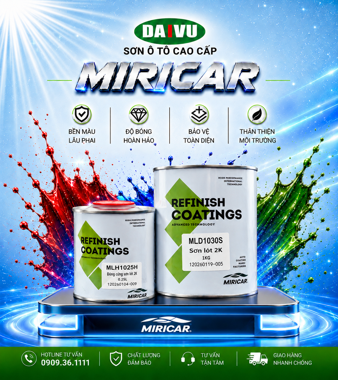 Sơn lót 2K MIRICAR (tỷ lệ 4:1)