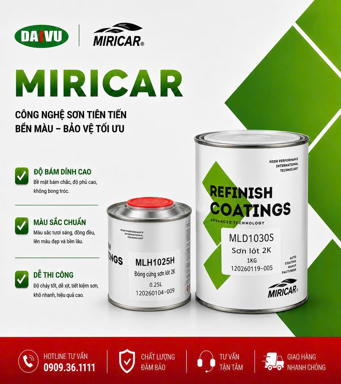 Sơn lót 2K MIRICAR (tỷ lệ 4:1)