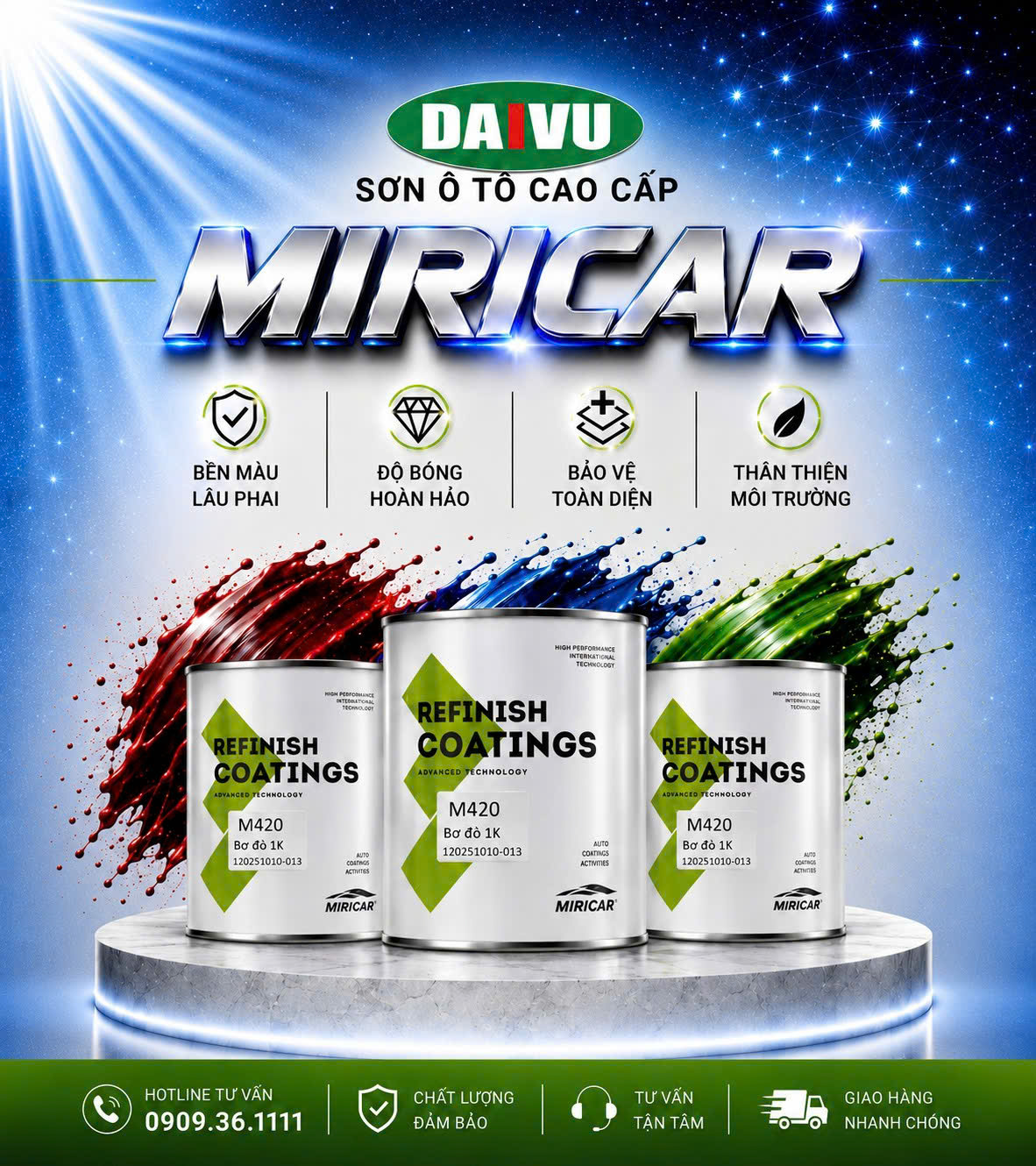 Sơn màu bơ 1K MIRICAR