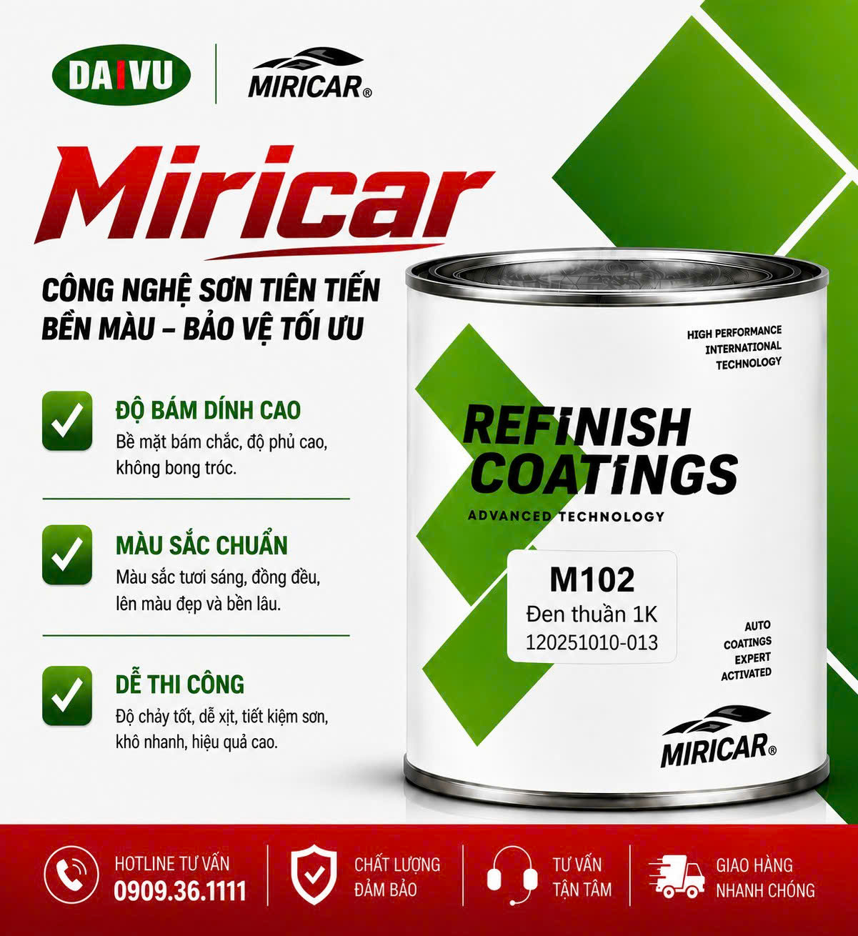 Sơn màu gốc 1K MIRCAR