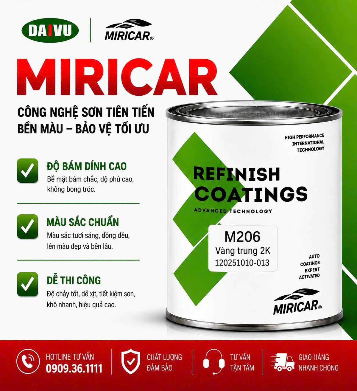 Sơn màu gốc 2K MIRICAR