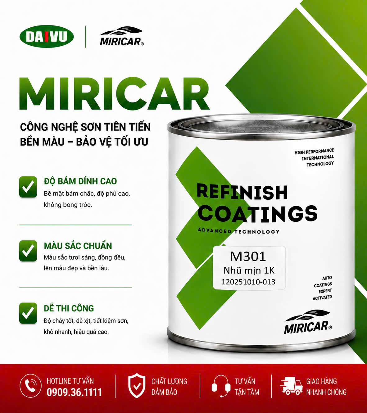 Sơn màu nhũ 1K MIRICAR