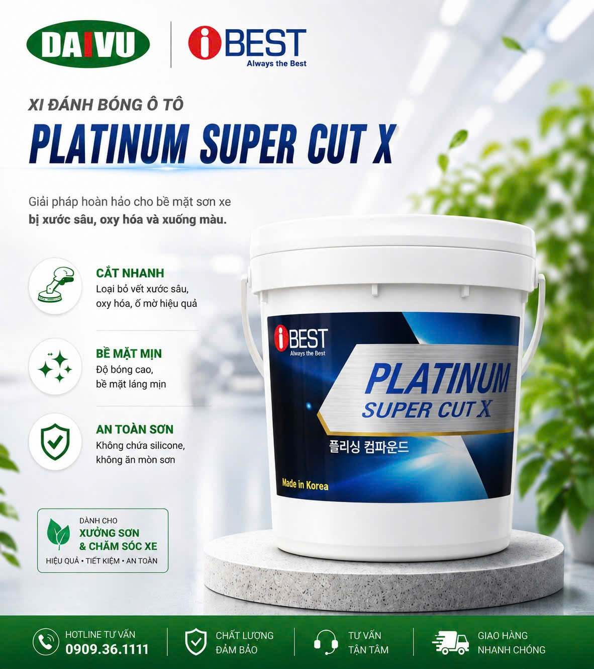 Xi đánh bóng IBEST Hàn Quốc bước 1 (dạng hồ)