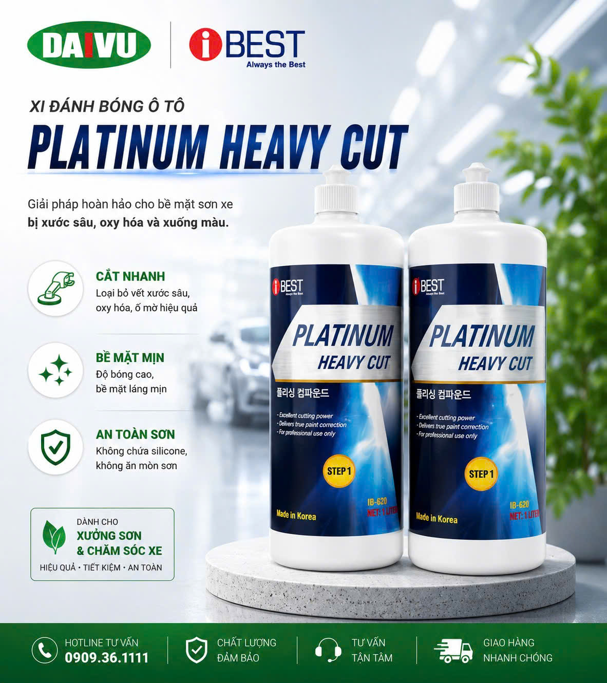 Xi đánh bóng IBEST Hàn Quốc  bước 1 (gốc nước)  